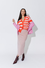Pink/Red Stripe Cardi
