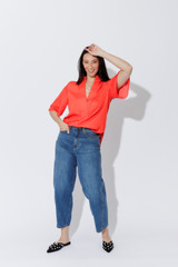 Orange Milan Fluted Blogger Shirt Orange Milan Fluted Blogger Shirt