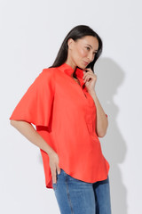 Orange Milan Fluted Blogger Shirt Orange Milan Fluted Blogger Shirt