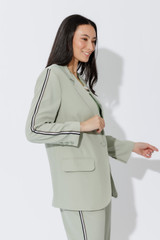 Mint Stripe Boyfriend Blazer