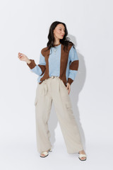 Brown/Blue Bold Stripe Knit