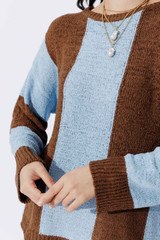 Brown/Blue Bold Stripe Knit
