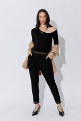 Black One Shoulder Tencel Top