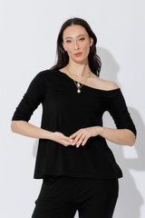Black One Shoulder Tencel Top