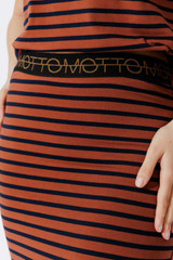 Tan/Navy Stripe Tube Skirt