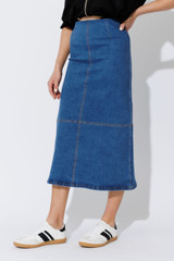 Mid Denim A-Line Skirt