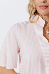 Pink Stripe Milan Fluted Blogger Shirt