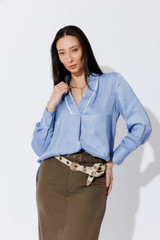 Ivory Snake Skin Eyelet Belt