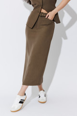Khaki Belted Skirt