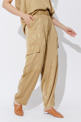 Gold Cargo Barrel Pant