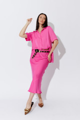 Pink Silky Bias Skirt