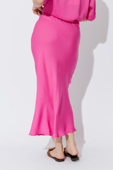 Pink Silky Bias Skirt