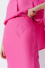 Pink Silky Bias Skirt