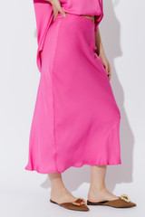 Pink Silky Bias Skirt
