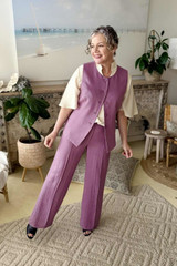 Berry Lyocell Pintuck Pants