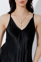 Black Gloss Bias Dress