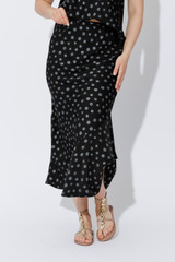 Black Spot Bias Flounce Skirt Black Spot Bias Flounce Skirt
