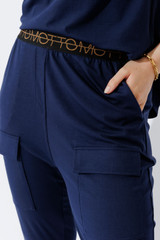 Navy Tencel Pull On Cargo Pant Navy Tencel Pull On Cargo Pant