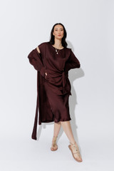 Chocolate Silky Harlow Dress Chocolate Silky Harlow Dress