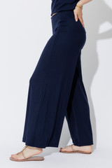 Navy Tencel Wide Leg Pant