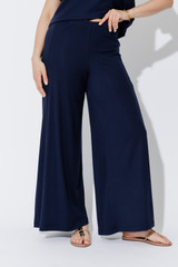 Navy Tencel Wide Leg Pant