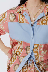 Coral Contrast Shirt