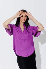 Magenta Milan Fluted Blogger Shirt