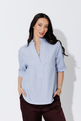 Blue Stripe Milan Blogger Shirt