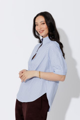 Blue Stripe Milan Blogger Shirt