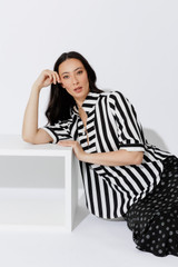 Black/White Stripe Milan Blogger Shirt