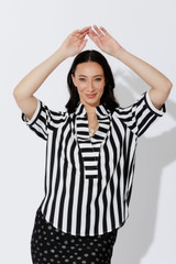 Black/White Stripe Milan Blogger Shirt