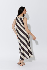 Choc/Beige Silky Bias Dress Choc/Beige Silky Bias Dress