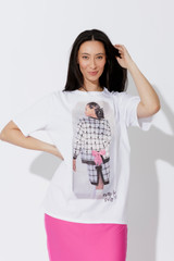 White Dolly Bow Magazine 1987 Oversized T-Shirt