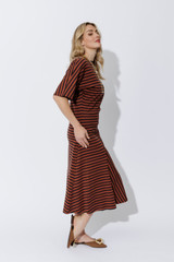 Tan/Navy Stripe Knit Dress Tan/Navy Stripe Knit Dress