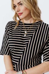 Black/Beige Stripe Knit Dress Black/Beige Stripe Knit Dress