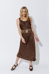 Chocolate Glow Bias Dress Chocolate Glow Bias Dress