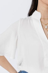 White Milan Fluted Blogger Shirt