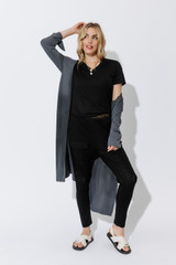 Black Tencel Pull On Cargo Pant