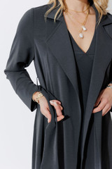 Charcoal Luxury Trench Coat