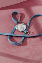 Chambray Denim Silver Dome Belt Chambray Denim Silver Dome Belt