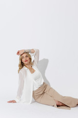 Beige Drape Front Skirt Beige Drape Front Skirt