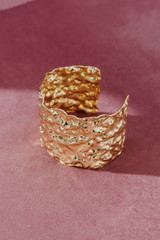 Gold Wide Textured Cuff Gold Wide Textured Cuff