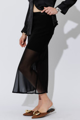 Black Chiffon Bias Skirt Black Chiffon Bias Skirt