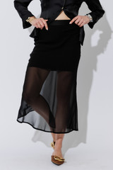 Black Chiffon Bias Skirt Black Chiffon Bias Skirt