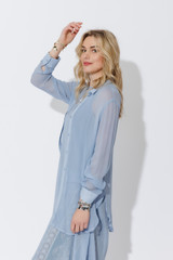 Blue Chiffon Charlie Shirt Blue Chiffon Charlie Shirt