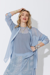 Blue Chiffon Charlie Shirt Blue Chiffon Charlie Shirt