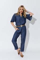 Dark Denim Tencel Paperbag Pant Dark Denim Tencel Paperbag Pant