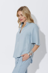 Light Denim Tencel Fluted Blogger Shirt Light Denim Tencel Fluted Blogger Shirt