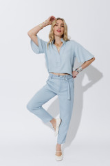 Light Denim Tencel Fluted Blogger Shirt Light Denim Tencel Fluted Blogger Shirt