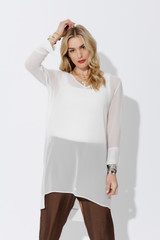 White Chiffon V-Neck Tunic White Chiffon V-Neck Tunic